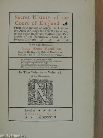 Secret History of the Court of England I-II.