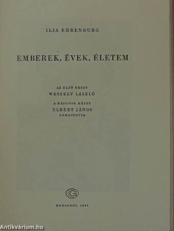 Emberek, évek, életem I-III.