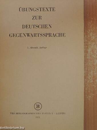 Übungstexte zur Deutschen Gegenwartssprache