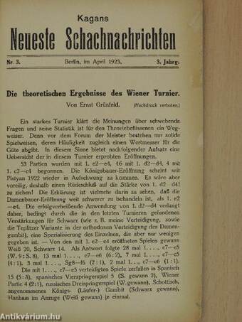 Kagans Neueste Schachnachrichten April 1923.