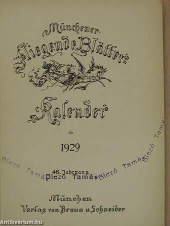 Münchener Fliegende Blätter 1929. (gótbetűs)