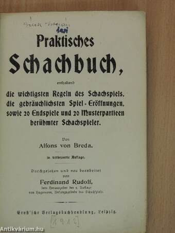 Praktisches Schachbuch (gótbetűs)