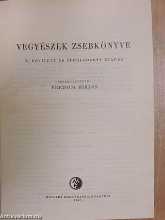 Vegyészek zsebkönyve