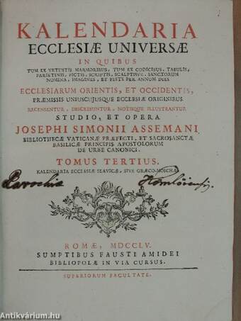 Kalendaria ecclesiae universae III. (töredék)
