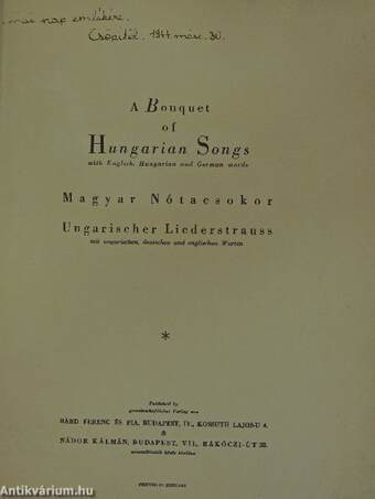 A Bouquet of Hungarian Songs