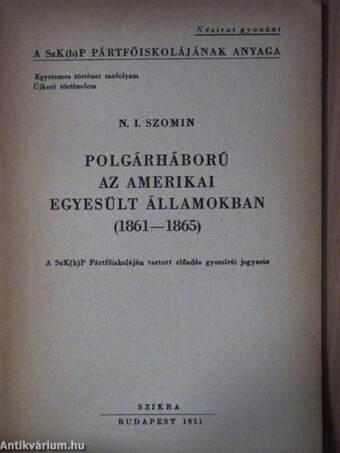 Polgárháború az Amerikai Egyesült Államokban (1861-1865)