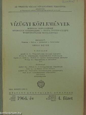 Vízügyi Közlemények 1964/4.