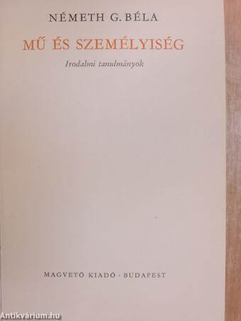 Mű és személyiség