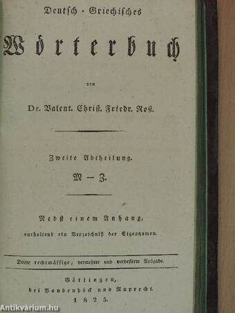 Deutsch-Griechisches Wörterbuch I-II.