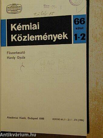 Kémiai Közlemények 1986/1-2.