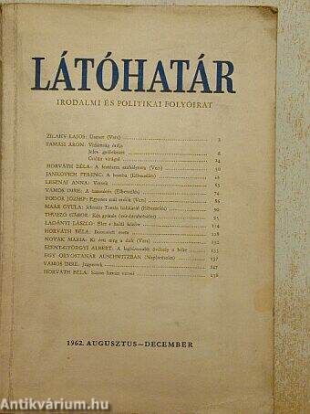 Látóhatár 1962. augusztus-december