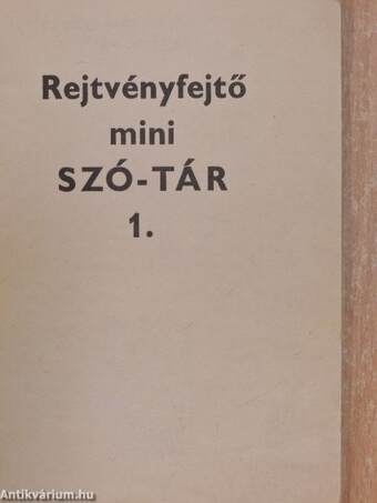 Rejtvényfejtő mini szó-tár 1-18. (nem teljes sorozat)