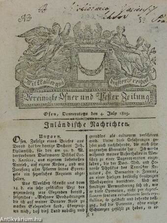 Vereinigte Ofner und Pester Zeitung 1805. (nem teljes évfolyam) (gótbetűs)