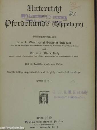 Unterricht über Pferdekunde (Hippologie) (gótbetűs)