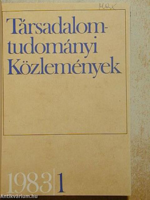 Társadalomtudományi Közlemények 1983/1-4.