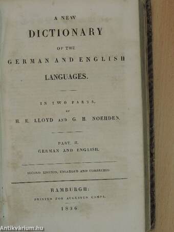 A new dictionary of the english and german languages I-II.