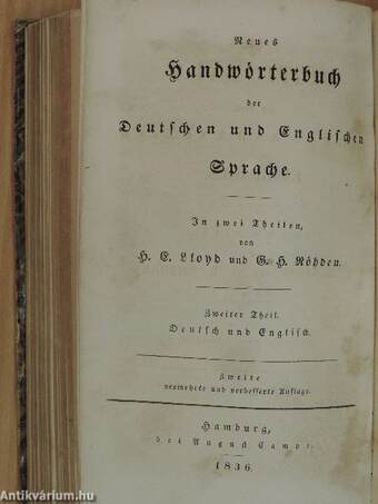 A new dictionary of the english and german languages I-II.