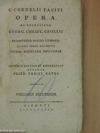 C. Cornelii Taciti Opera II. (töredék)