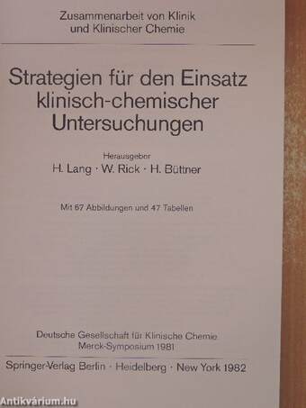 Strategien für den Einsatz klinisch-chemischer Untersuchungen