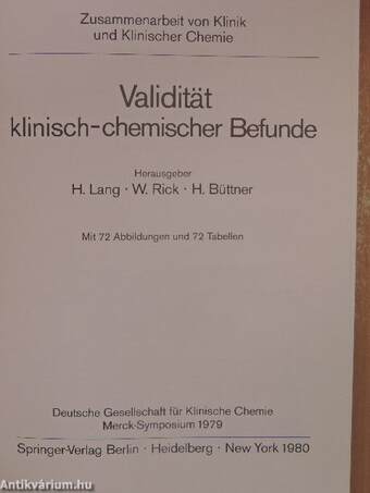 Validität klinisch-chemischer Befunde