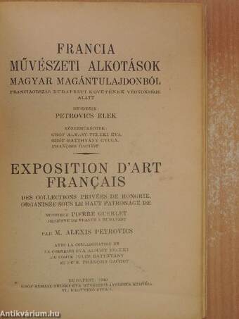 Francia művészeti alkotások kiállítása magyar magántulajdonból