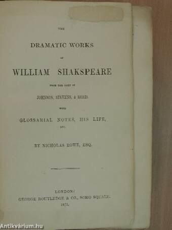 The dramatic works of William Shakspeare