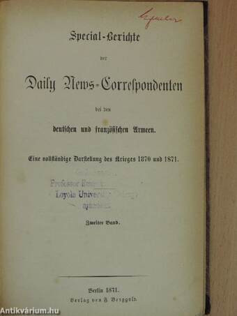 Special-Berichte der Daily News-Correspondenten bei den deutschen und französischen Armeen II. (gótbetűs)