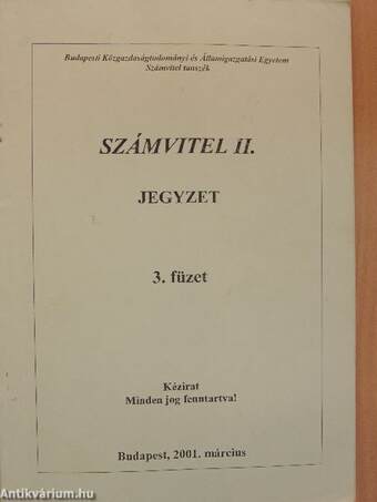 Számvitel II. - Költségelemzés