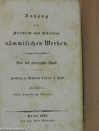 Anhang zu Friedrich von Schillers sämmtlichen Werken I-II. (gótbetűs)