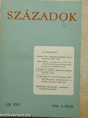 Századok 1986/4.