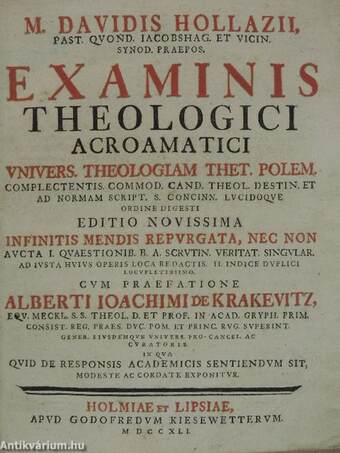 Examinis theologici acroamatici