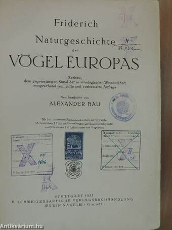 Naturgeschichte der Vögel Europas