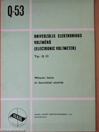 Univerzális elektronikus voltmérő (Electronic voltmeter)