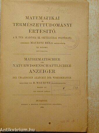 Matematikai és természettudományi értesítő 1934.