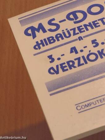 MS-DOS hibaüzenetek a 3.- 4.- 5.- 6 verziókhoz