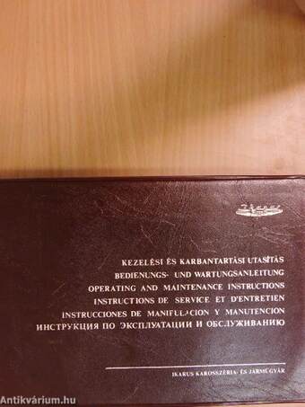 IKARUS 250.59., 256.54, 260.01;18;27;37, 280.33 típusú autóbuszok Kezelési és Karbantartási Utasítása (orosz nyelvű)