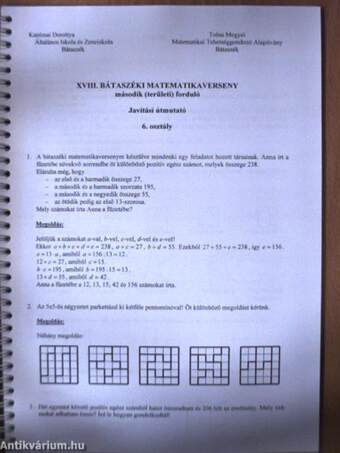 XVIII. bátaszéki matematikaverseny