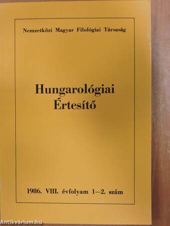 Hungarológiai Értesítő 1986/1-4.