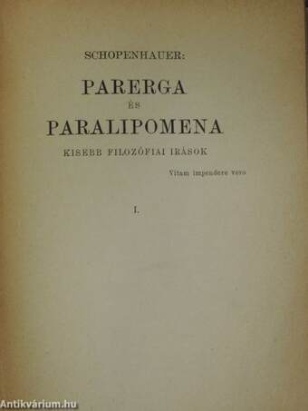 Parerga és Paralipomena I-IV.