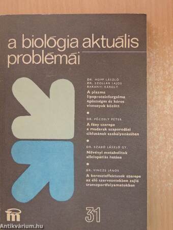 A biológia aktuális problémái 31.