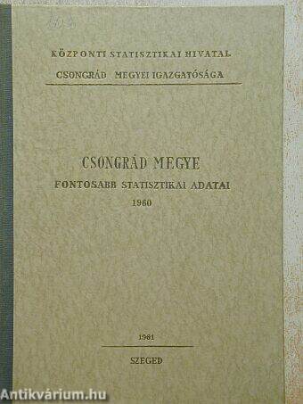 Csongrád megye fontosabb statisztikai adatai 1960