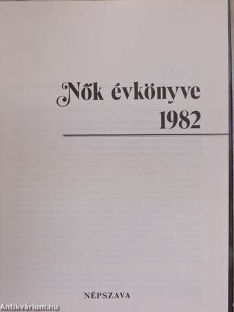 Nők évkönyve 1982