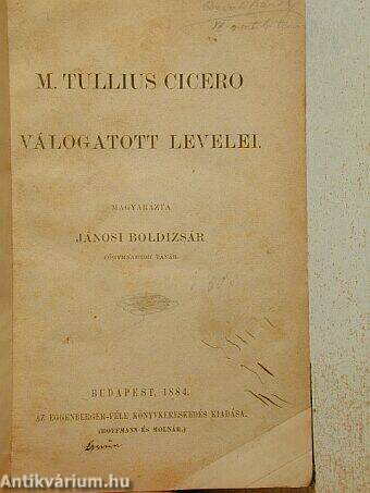 M. Tullius Cicero válogatott levelei
