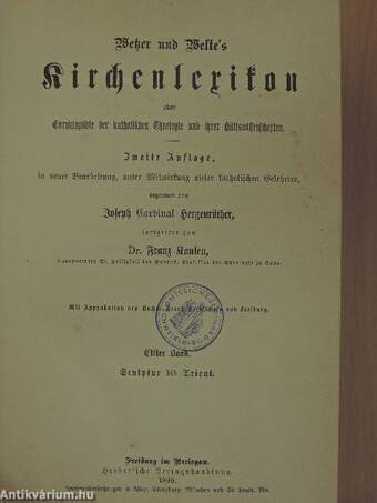 Wetzer und Welte's Kirchenlexikon 11. (gótbetűs) (töredék)