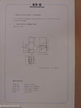 KS-8 klímaszekrény - Gépkönyv