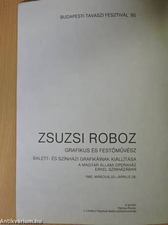 Zsuzsi Roboz grafikus és festőművész balett- és színházi grafikáinak kiállítása