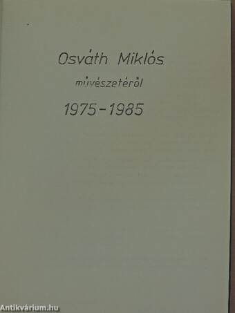 Osváth Miklós művészetéről