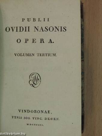 Publii Ovidii Nasonis opera III. (töredék)