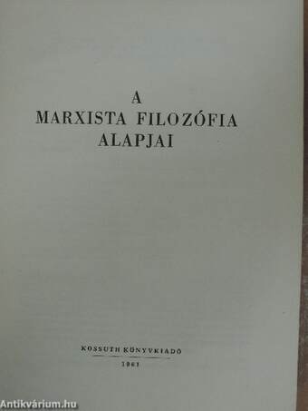 A marxista filozófia alapjai