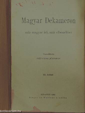 Magyar Dekameron III. (töredék)